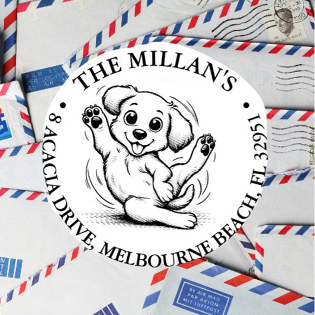 smiling puppy lover theme self-inking stamp (Celebrate your love for puppies with our smiling puppy lover self-inking stamp )