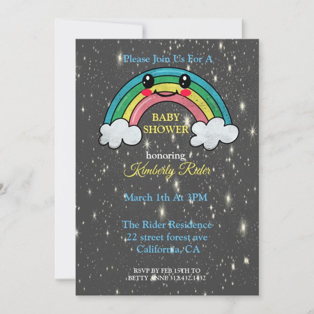 Smiling Rainbow Baby Shower Invitation (Front)