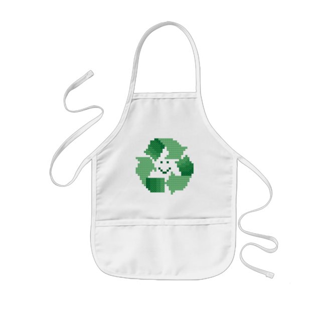Smiling Recycle Symbol Kid's Apron (Front)