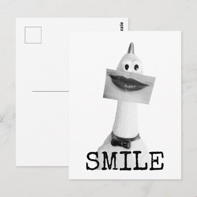 Smiling Rubber Chicken Postcard (Front/Back)