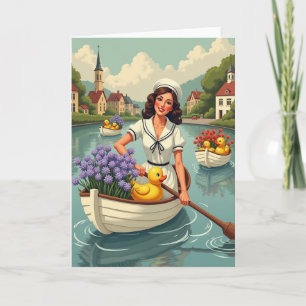 Smiling Sailor Boat Ride Card