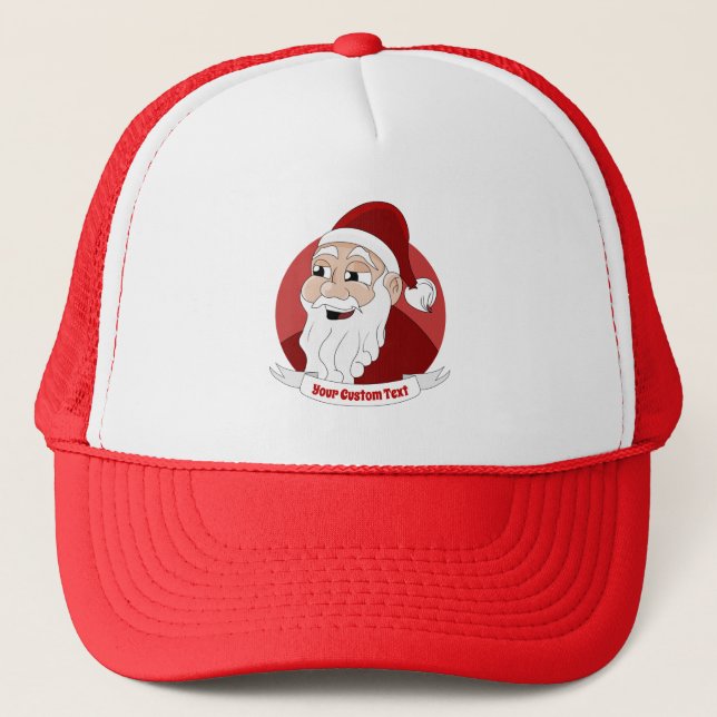 Smiling Santa Claus cartoon Trucker Hat (Front)