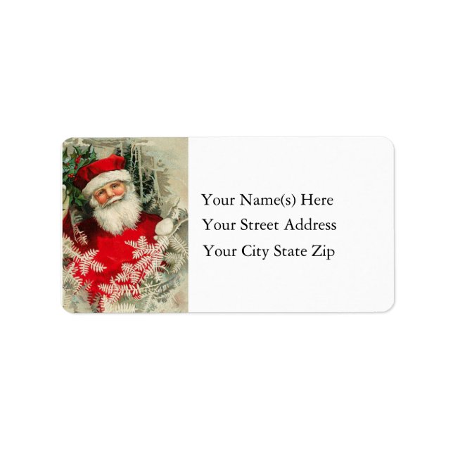 Smiling Santa Vintage Address Label (Front)