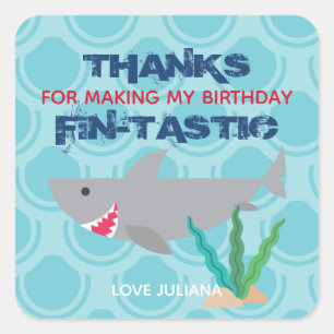 Smiling Shark Favour Sticker