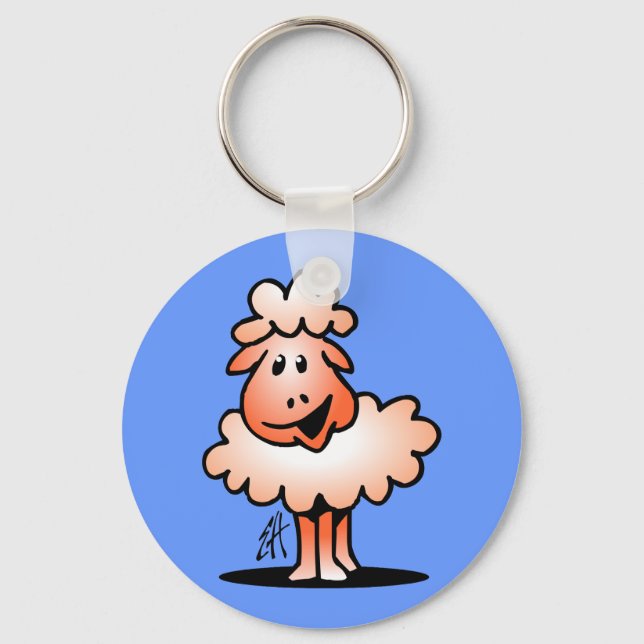Smiling Sheep Keychain (Front)