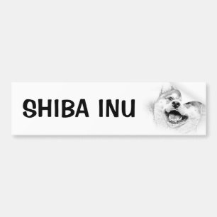 Smiling Shiba Inu dog Bumper Sticker