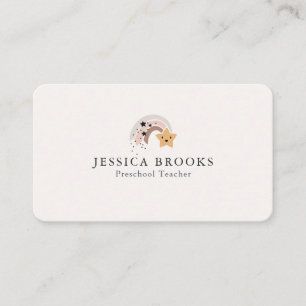 Smiling Shooting Star Preschool Teacher  Business Card
