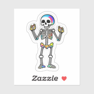 Smiling Skeleton Halloween Rainbow Colours