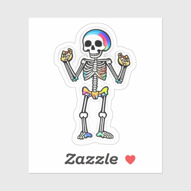 Smiling Skeleton Halloween Rainbow Colours (Sheet)