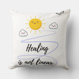 Smiling Skies   Cute Sun & Clouds Throw Pi Pillow