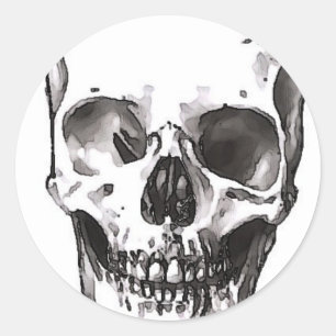Smiling Skull Classic Round Sticker