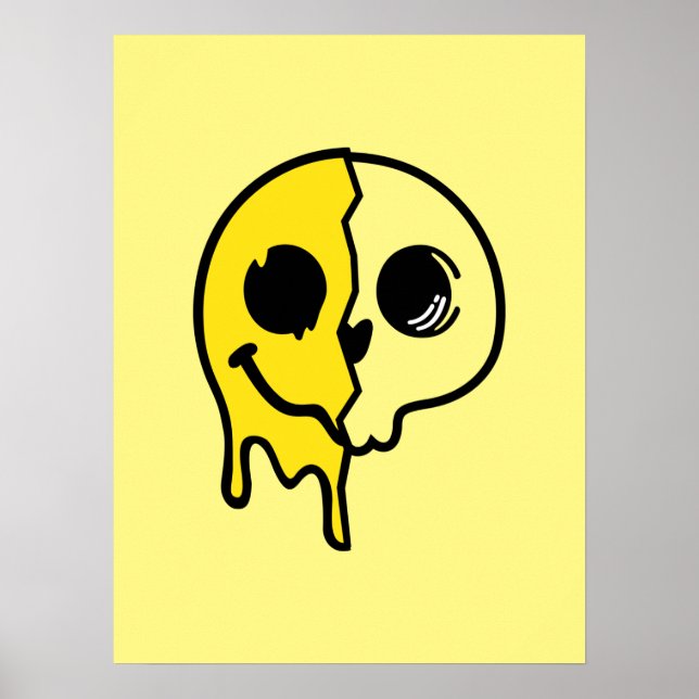 Smiling Skull Face Poster (Front)