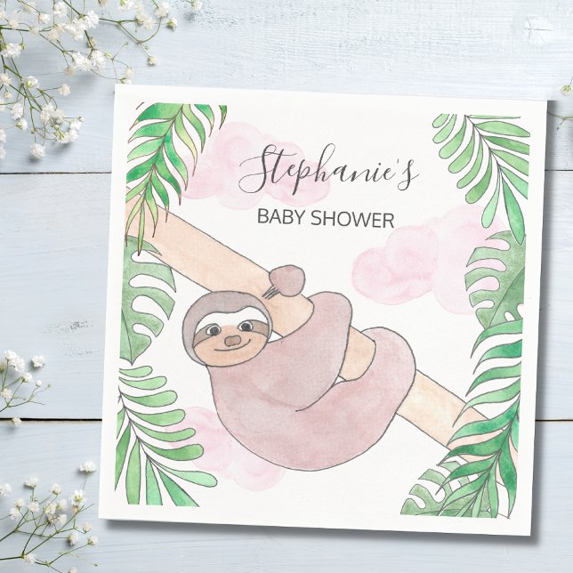 Smiling Sloth Baby Shower  Napkin (Creator Uploaded)