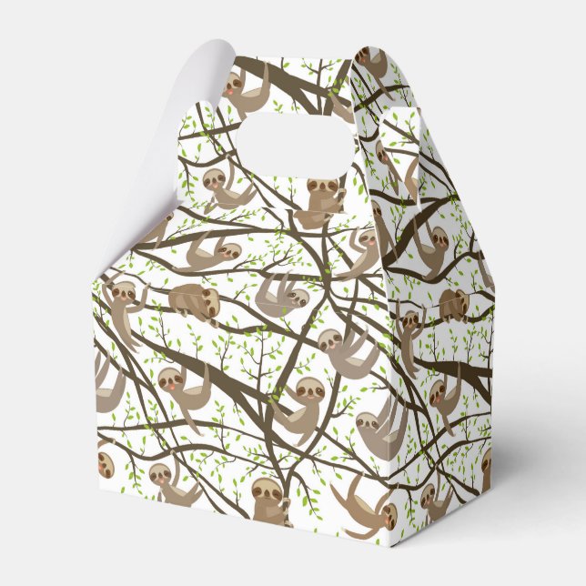 Smiling Sloth Pattern Favor Box (Front Side)