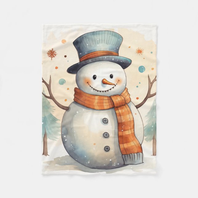 Smiling Snowman Blanket (Front)