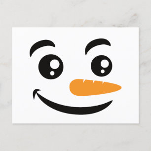 Smiling Snowman Face Holiday Postcard