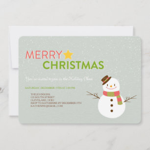 Smiling Snowman Fête Invitations