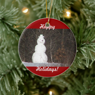 Smiling Snowman Ornament