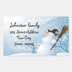 Smiling Snowman Personalized Stickers