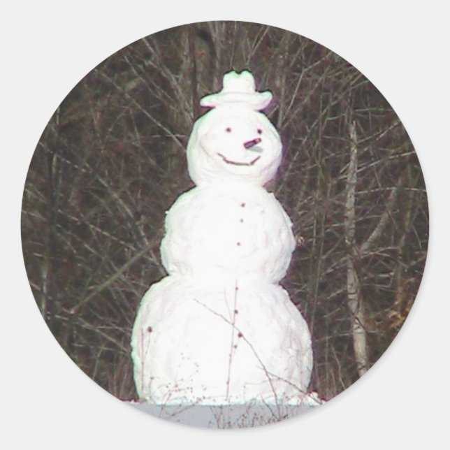 Smiling Snowman Sticker (Front)