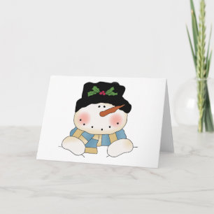Smiling Snowman Tshirts and Gifts Holiday Card