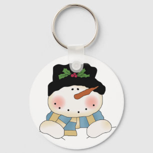 Smiling  Snowman Tshirts and Gifts Keychain
