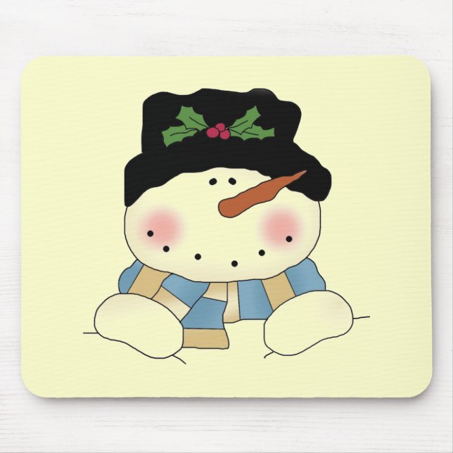 Smiling  Snowman Tshirts and Gifts Mouse Pad (Front)