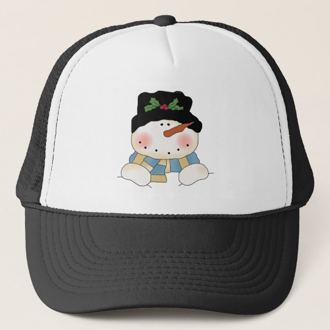 Smiling  Snowman Tshirts and Gifts Trucker Hat (Front)