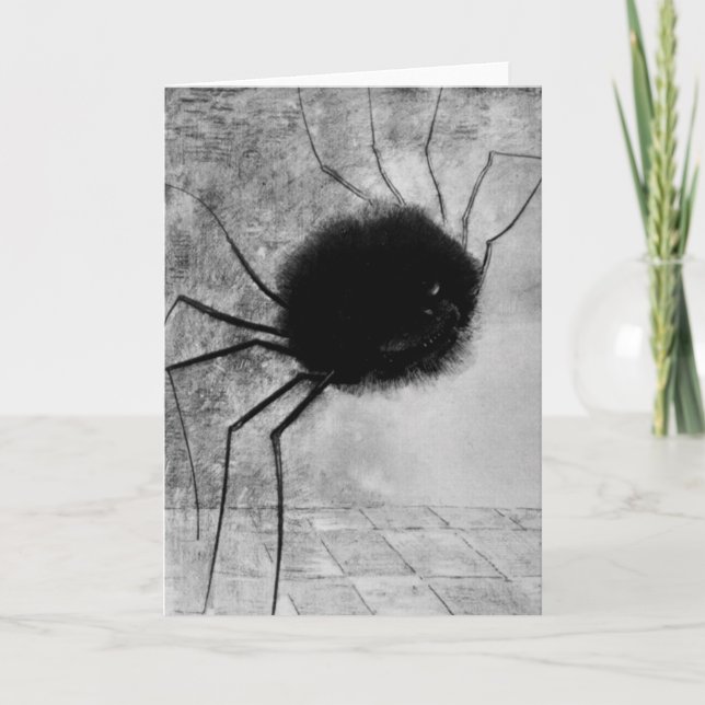 Smiling Spider by Odilon Redon, Vintage Halloween Card (Front)
