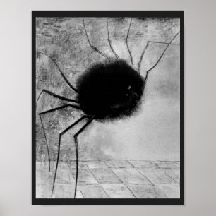 Smiling Spider by Odilon Redon, Vintage Halloween Poster