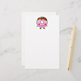 Smiling Sprinkle Donut Character Art Stationery