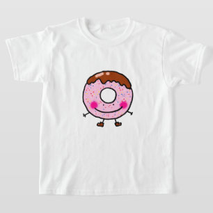 Smiling Sprinkle Donut Character Art T-Shirt