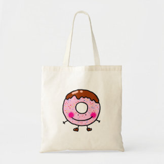 Smiling Sprinkle Donut Character Art Tote Bag