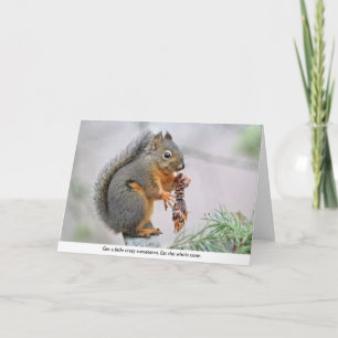 Smiling Squirrel Eating Pine Cone Card