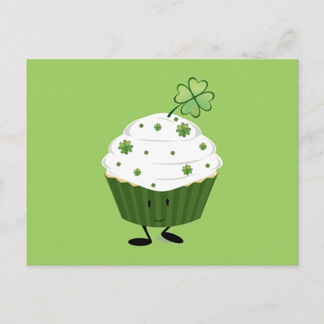 Smiling St. Patrick's day cupcake Postcard (Front)