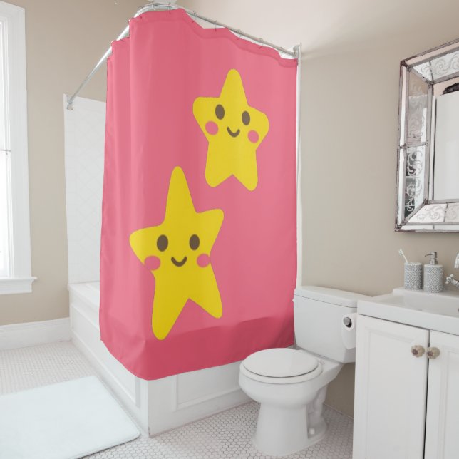 Smiling Stars Shower Curtain (In Situ)