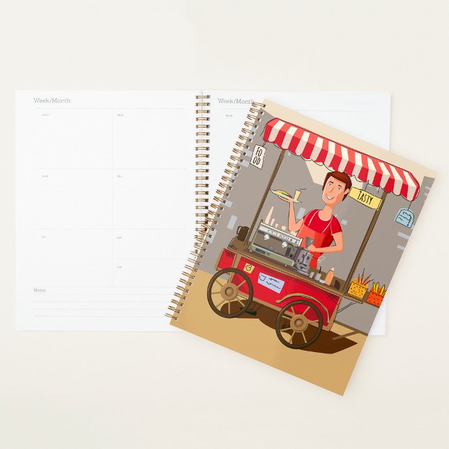 Smiling Street Food Vendor Colourful Food Cart Planner (Creator Uploaded)