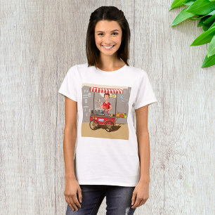 Smiling Street Food Vendor Colourful Food Cart T-Shirt