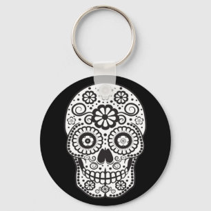 Smiling Sugar Skull Keychain