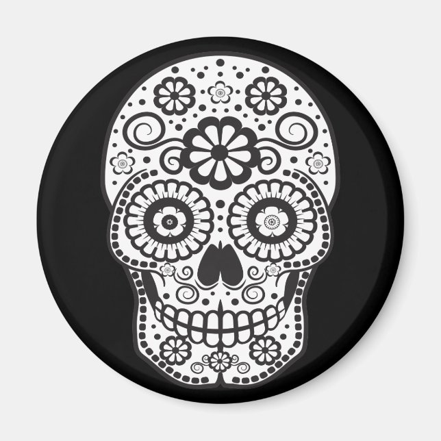 Smiling Sugar Skull Magnet (Front)