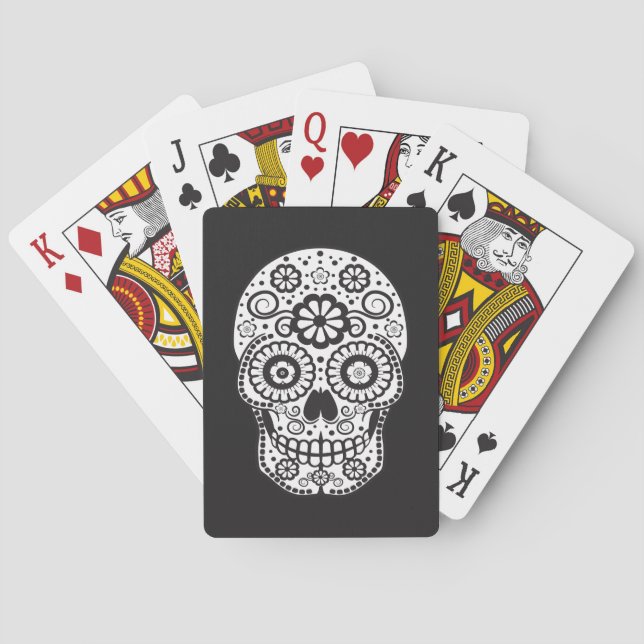 Smiling Sugar Skull Playing Cards (Back)