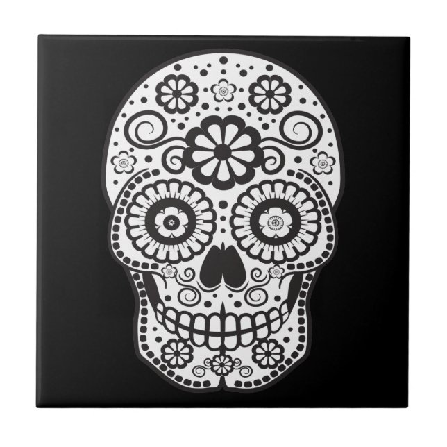 Smiling Sugar Skull Tile (Front)