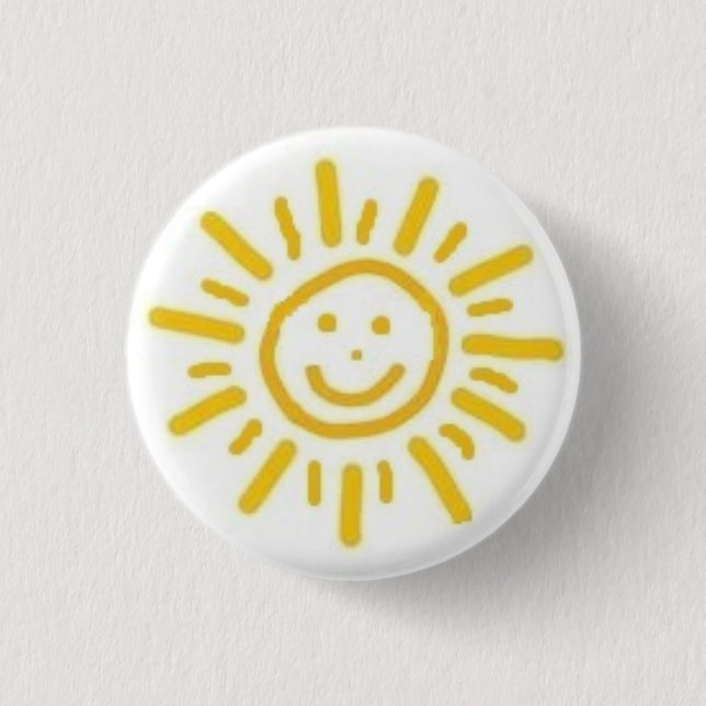 Smiling Sun 1 Inch Round Button (Front)