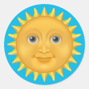Smiling Sun Classic Round Sticker
