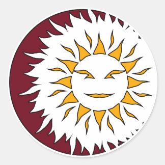 Smiling Sun Eclipse Classic Round Sticker
