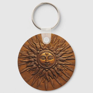 Smiling Sun Embossed  Keychain