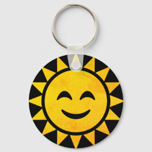 Smiling Sun Emoji Keychain
