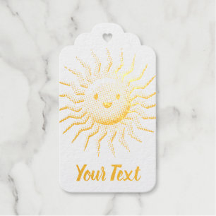 Smiling Sun Face With Custom Text Gift Tags