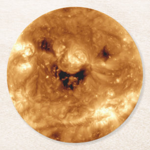 Smiling Sun From NASA Solar Observator Round Paper Coaster