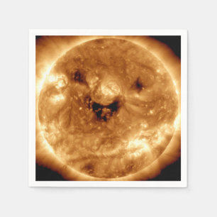 Smiling Sun From NASA Solar Observatory Paper Plat Napkin